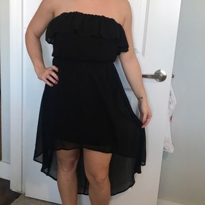 Strapless Black High-low dress